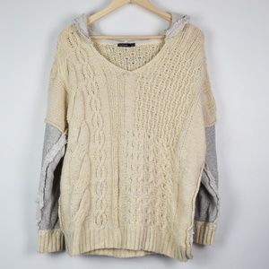 Hooded Large/Multi Knit Sweater